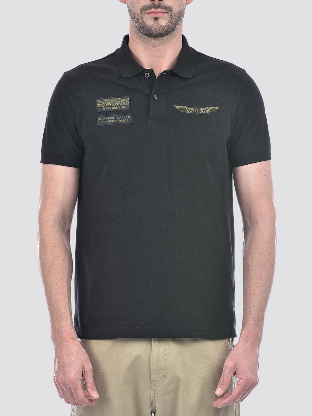 Numero Uno Men Applique Black T-Shirt